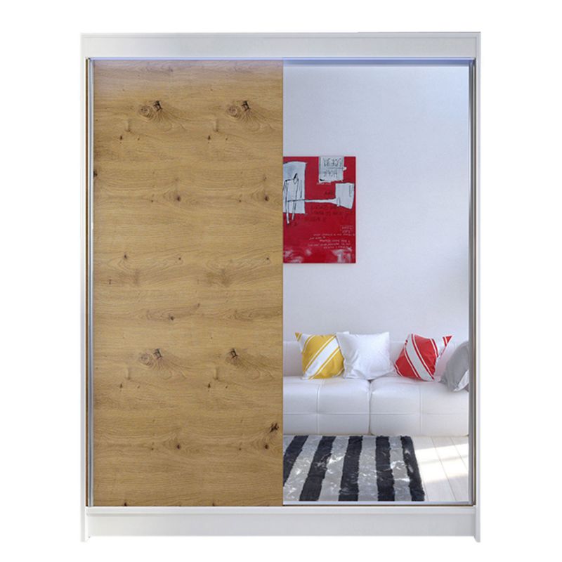 Szafa MIRJAN 24 z drzwiami przesuwnymi Camino I z oświetleniem RGB biały/dąb artisan 1 szt.
