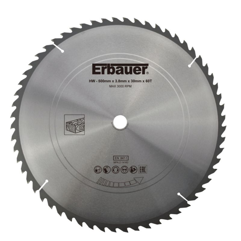Tarcza do drewna Erbauer 500 x 30 mm 60T
