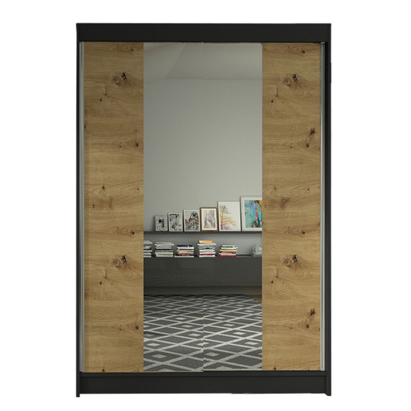 Szafa MIRJAN 24 z drzwiami przesuwnymi Lino II czarny/dąb artisan 1 szt.