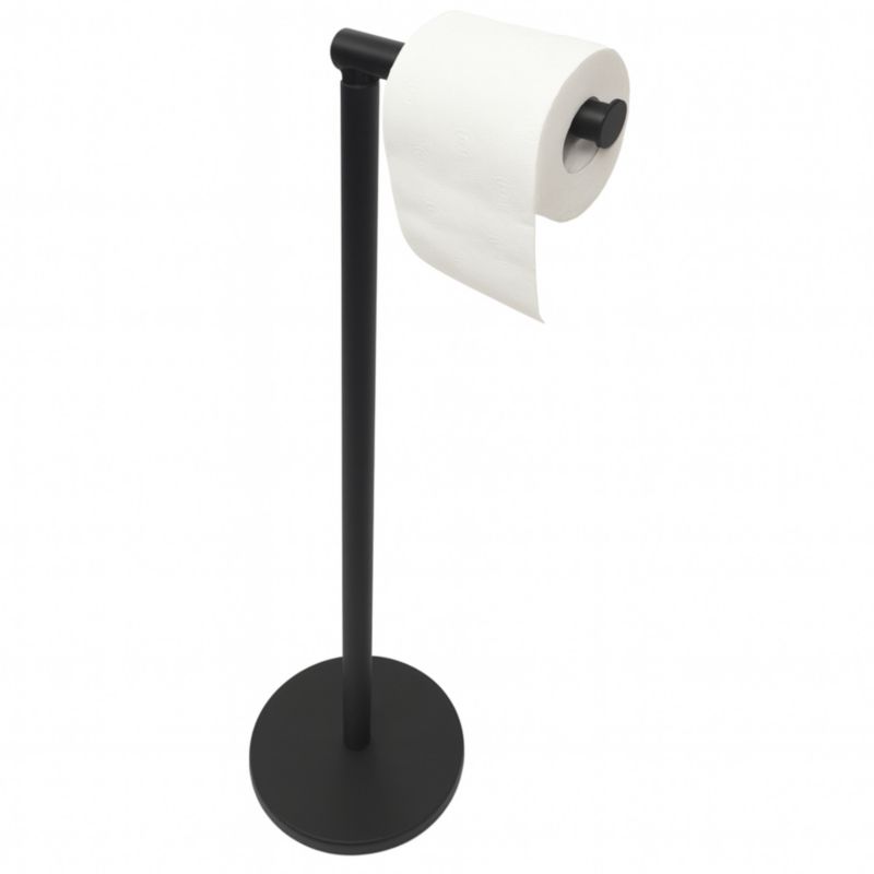 Stojak podłogowy uchwyt na papier toaletowy 2w1 Estiva Fior Black czarny 1 szt.