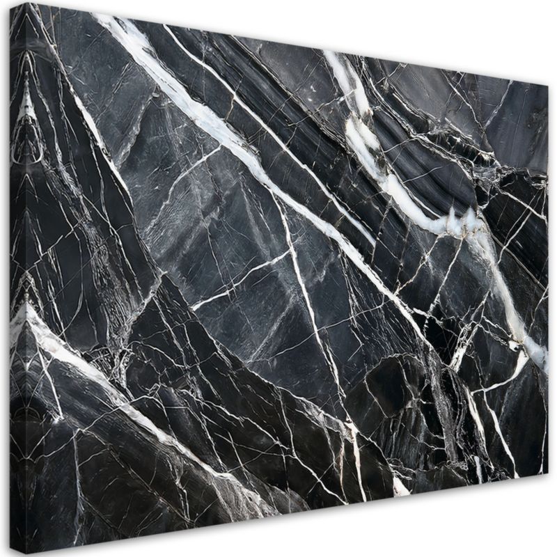 Obraz na płótnie Feeby Czarno Biały Marmur Tekstura 120x80cm 1szt
