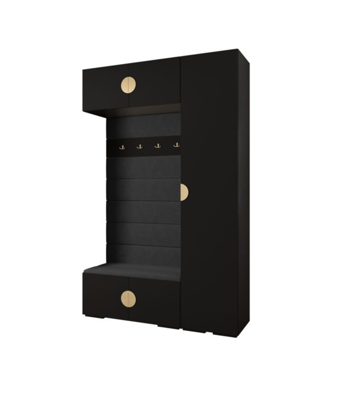 Garderoba do przedpokoju Abiks INOVA 4 Z19 czarny+złoty+manila18 1 szt.