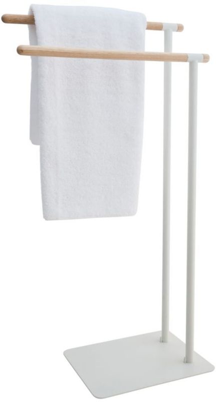 Wieszak na ręczniki stojący Sealskin Brix, drewno i metal, biały, 1 szt.