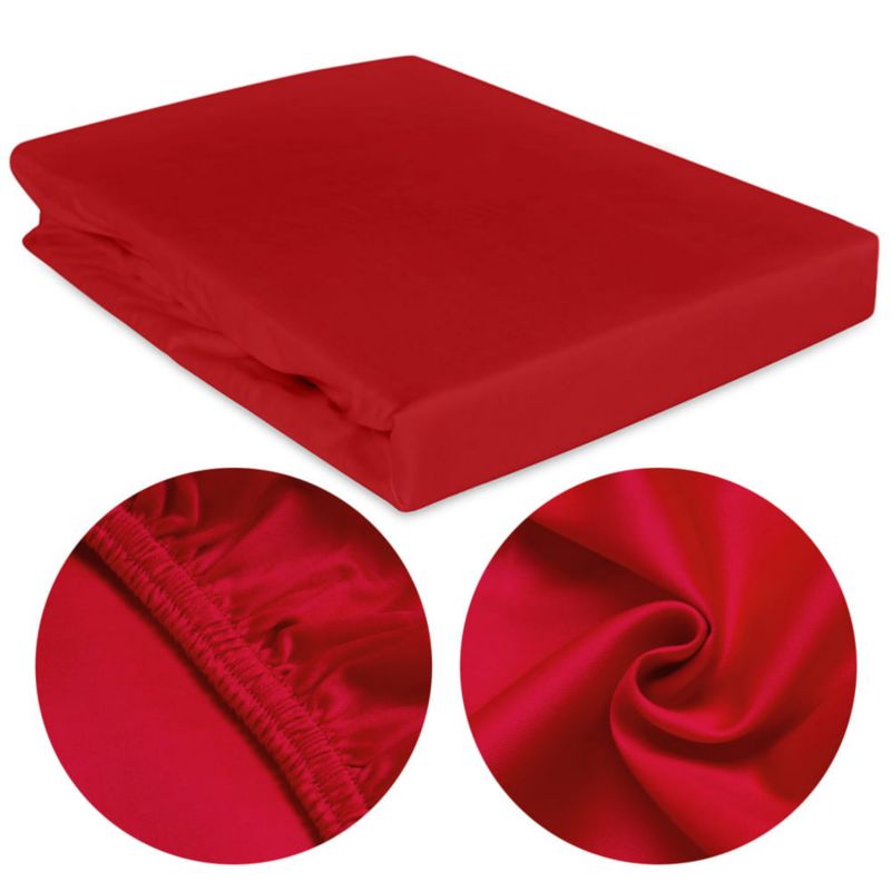 Prześcieradło satynowe z gumką Darymex 180x200 kolor Czerwony 1 szt.