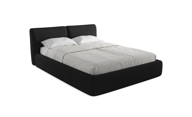 Łóżko LaMiaSofa Hoku z tkaniny szenilowej 160x200 czarny 1 szt.