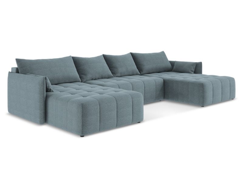 Sofa panoramiczna LaMiaSofa BOLSENA z tkaniny bouclé 365x180 cm jeans 1 szt.