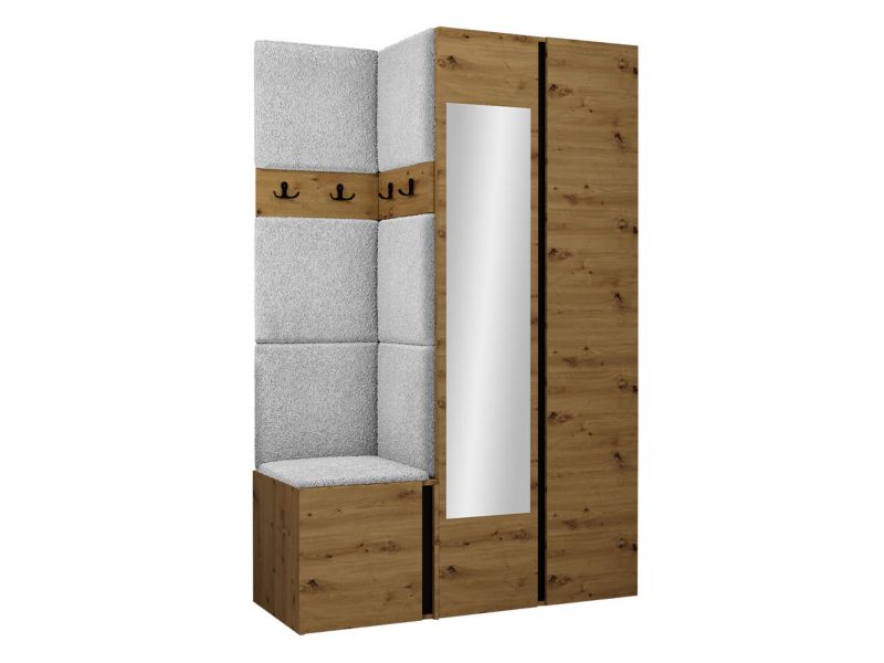 Garderoba MIRJAN 24 Orion XXVI dąb artisan/czarny + szara bukla 1 kpl.