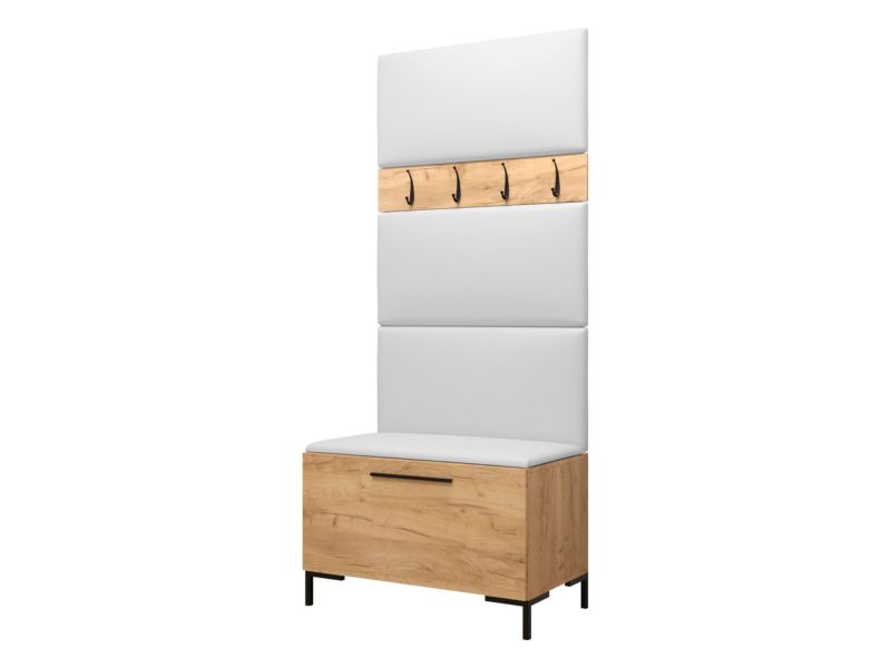 Garderoba MIRJAN 24 Zilion III dąb craft + biała ekoskóra 1 kpl.