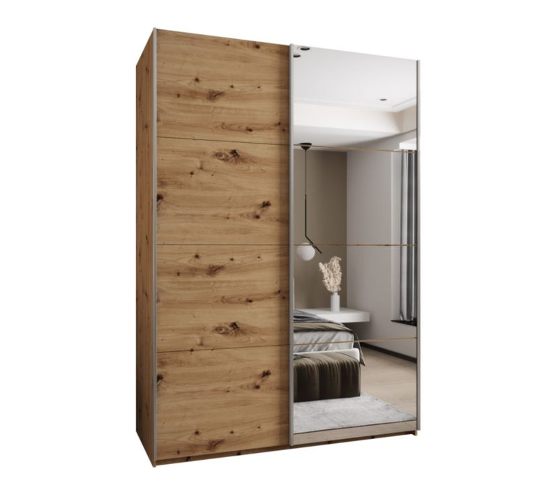 Szafa przesuwna Abiks LUX 3 wysoka szer.180cm artisan/artisan/srebrny 1szt.