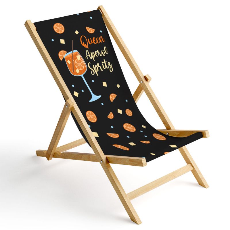 Leżak ogrodowy Ferocity drewniany składany Queen Aperol 1 szt.