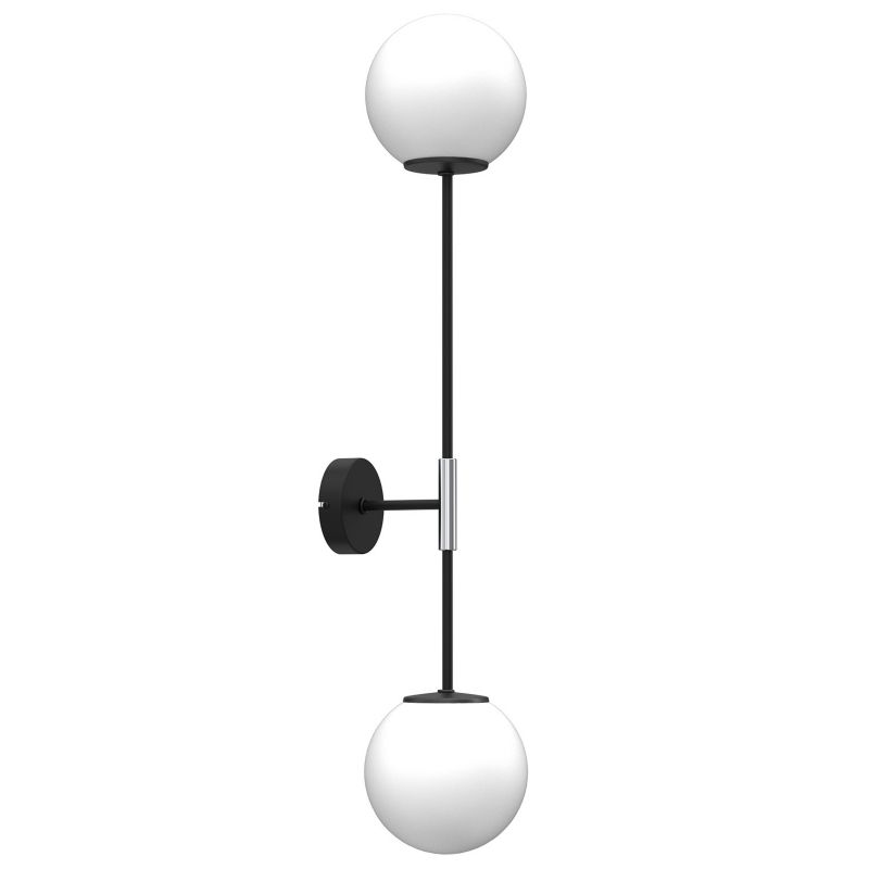 Kinkiet ścienny Luminex Glame czarny mat-biały-chromowany 2 x E27 x 15W IP20 wym: 80 x 15 x 18 cm - 1 szt.