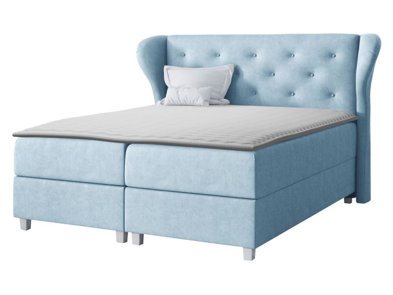 Łóżko kontynentalne MIRJAN 24 Bakarat 140x200 niebieski pastelowy 1 szt.