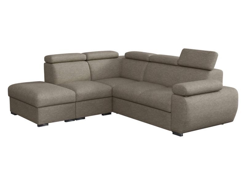 Narożnik z funkcją spania MIRJAN 24 Boston lewy R+1P(65)+2R szarobeżowa plecionka 1 szt.