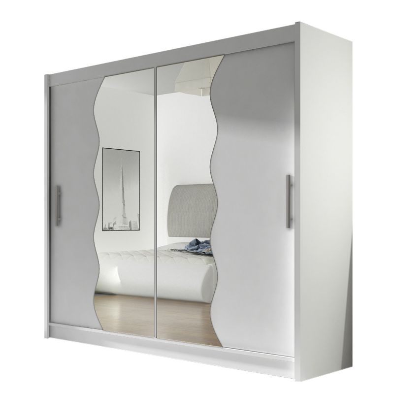 Szafa MIRJAN 24 z drzwiami przesuwnymi London X biały/lustro 1 szt.