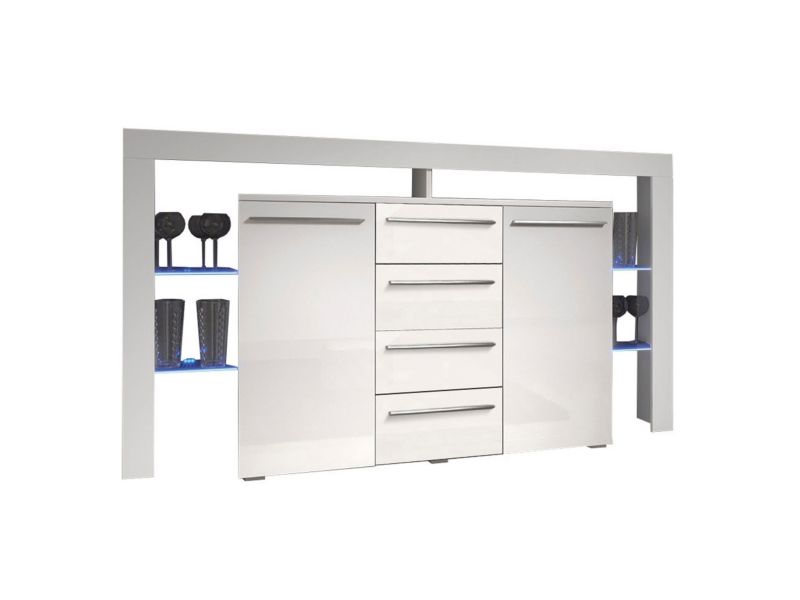 Komoda MIRJAN 24 Riva II Plus biały + biały połysk 1 szt.