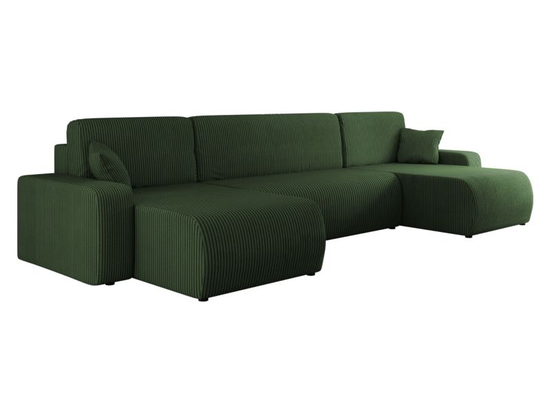 Narożnik z funkcją spania MIRJAN 24 Piano U Sztruks ciemnozielony 1 szt.