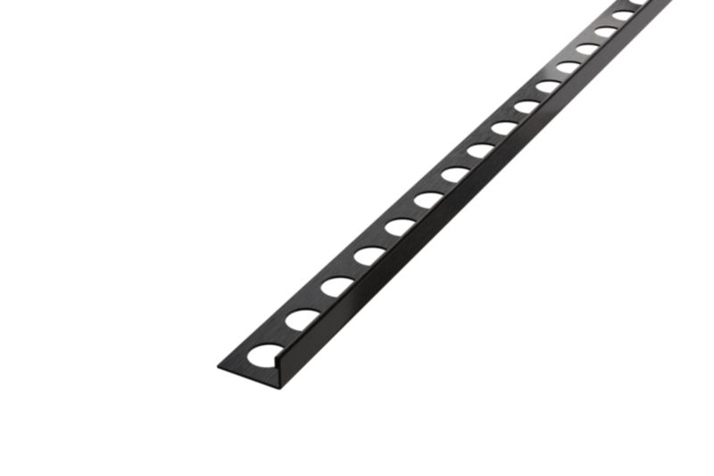 Profil licowy J Lambro czarny matowy do płytek 0.8 cm x 270 cm 1 szt.