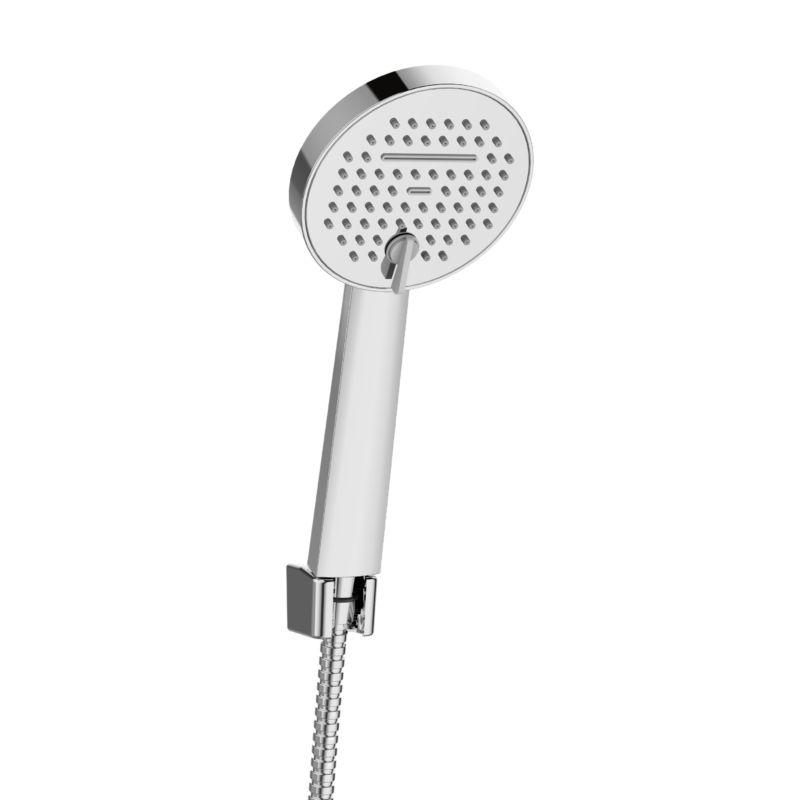 Zestaw prysznicowy 1-punktowy Invena Gabro Plus z 2-funkcyjną słuchawką i wężem, 1 szt.