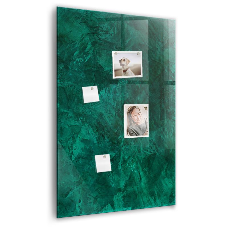 Szklana tablica magnetyczna Wallfluent 60x90 cm Szmaragdowy blok Biały marker 1 szt.