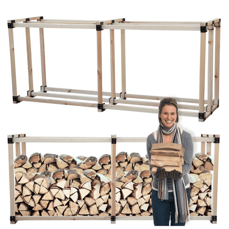 Stojak na drewno kominkowe MODO24 wiata na drzewo opałowe drewutnia 1,7 m3 1 szt.