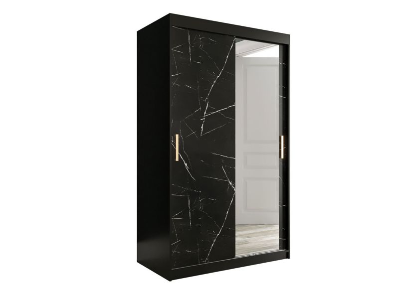 Szafa MIRJAN 24 Marmur T2 120 czarny mat / czarny marmur 1 szt.