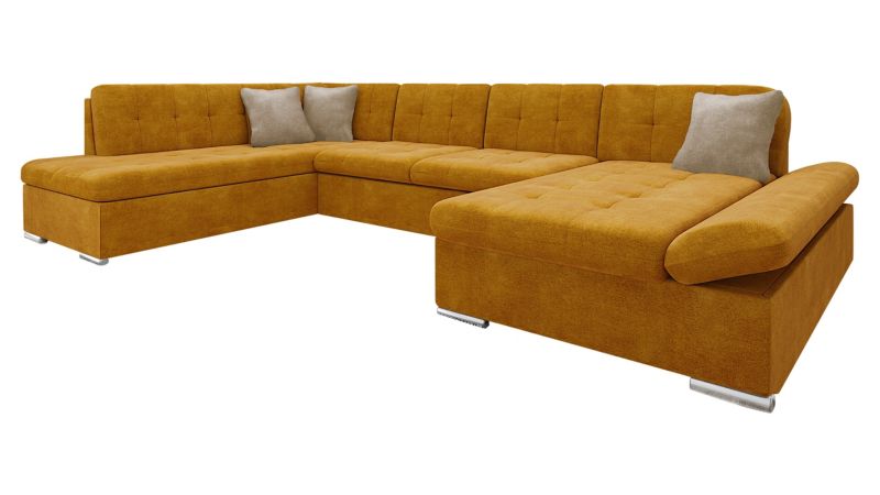 Narożnik z funkcją spania MIRJAN 24 Bergen prawy miodowy/miodowy/chłodny beż 1 szt.