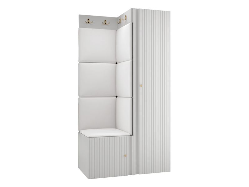 Zestaw MIRJAN 24 Orion Ryfel Slim XXV biały + biała ekoskóra 1 kpl.