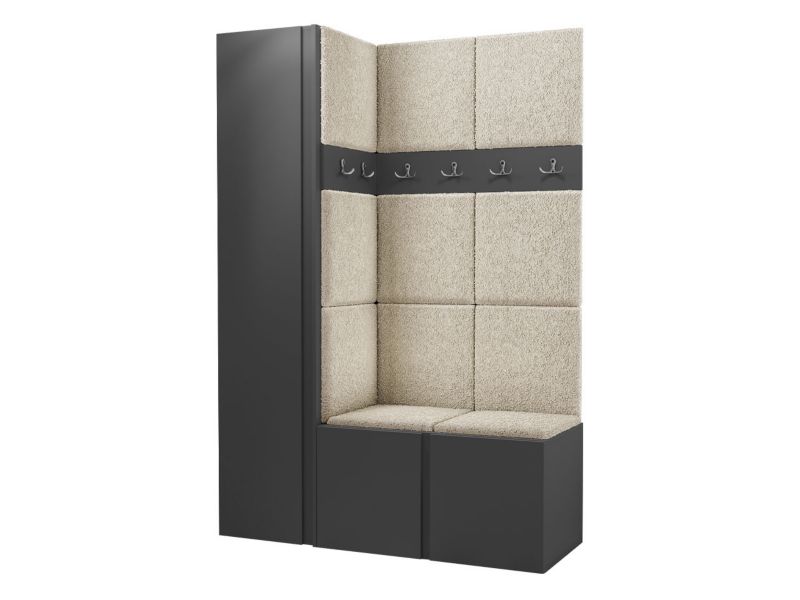 Garderoba MIRJAN 24 Orion IX grafit + beżowa bukla 1 kpl.