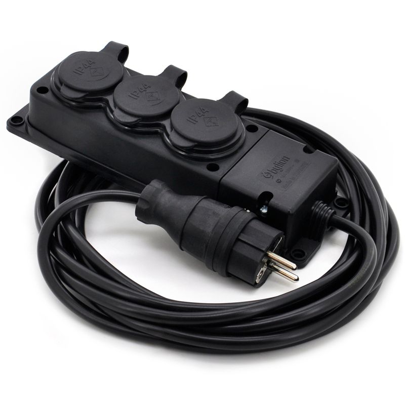 Przedłużacz ogrodowy listwowy ELS Elektrotechnika 1OWY16053 gumowy IP44 trójnik 3x230V H05VV-F 3x1,5mm² 5 m, 1 szt.