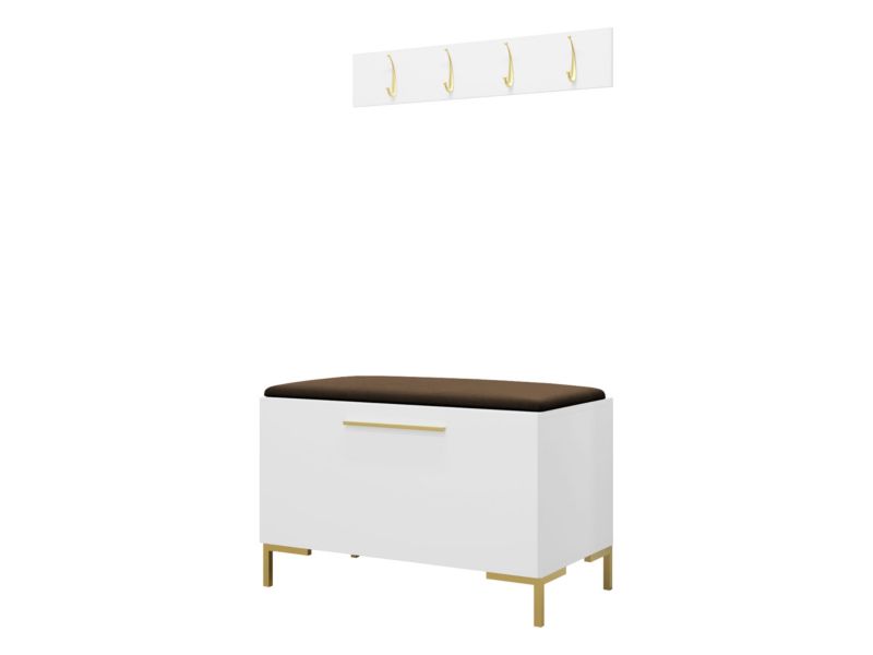 Garderoba MIRJAN 24 Zilion VIII biały + brązowy 1 kpl.