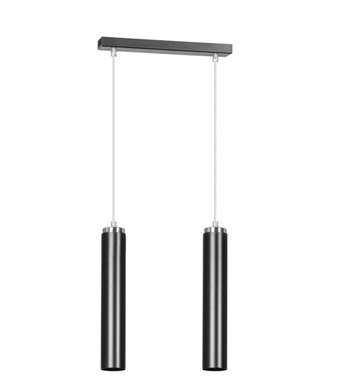 Lampa sufitowa Emibig Luna czarna-chromowana wym: 100 x 30 x 8 cm 2xGU10 x 10W 1 szt.