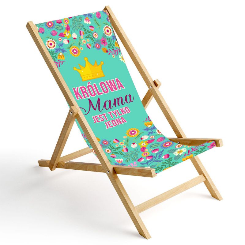 Leżak ogrodowy Ferocity drewniany składany Królowa mama 1 szt.