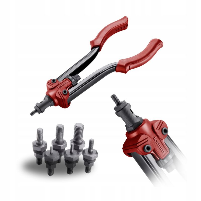 Nitownica ręczna Fortum do nitonakrętek m3-m12 340 mm walizka zestaw profesjonalna 1 sztuka