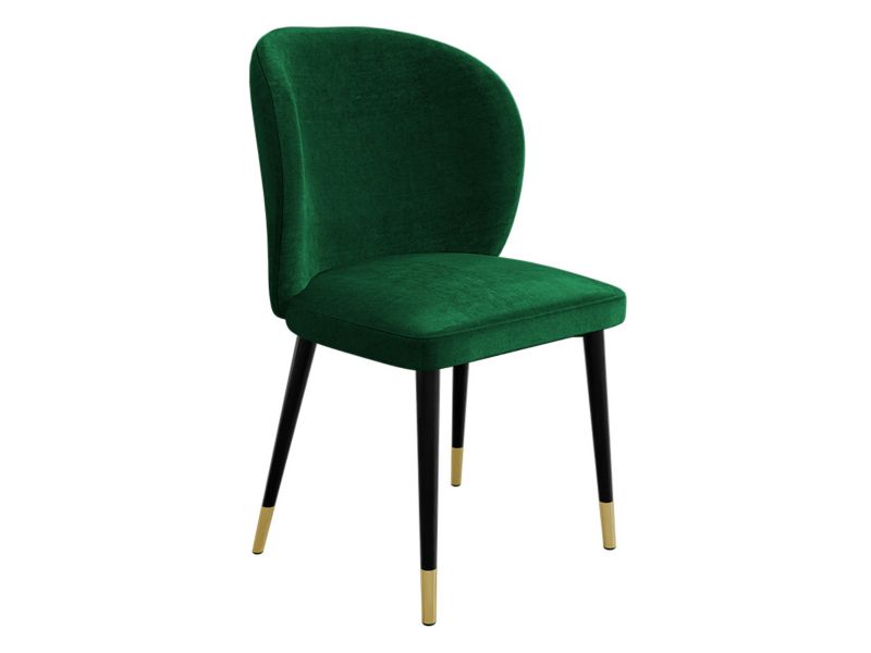 Krzesło MIRJAN 24 tapicerowane Cleo czarny/złoty/butelkowa zieleń 1 szt.