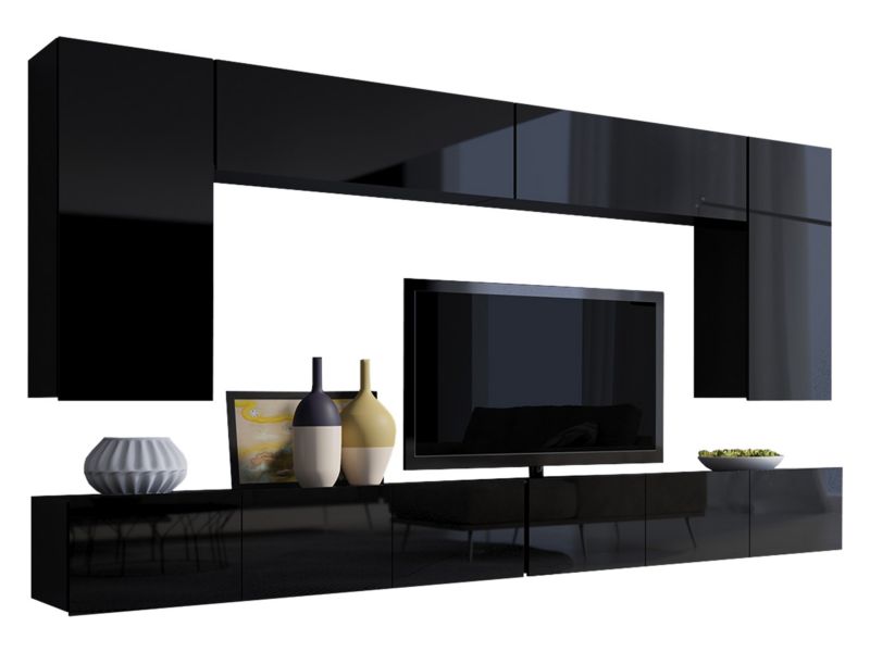 Meblościanka MIRJAN 24 Calabrini XIII czarny / czarny połysk 1 kpl.