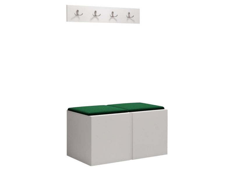 Garderoba MIRJAN 24 Orion VI biały + butelkowa zieleń 1 kpl.