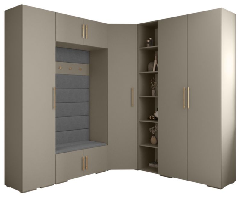 Garderoba do przedpokoju Abiks INOVA 3 Z2 kaszmir+złoty+manila16 1 szt.