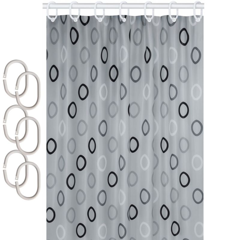 Zasłona prysznicowa Estiva tekstylna 150x200 wzór v6rings 1 szt.