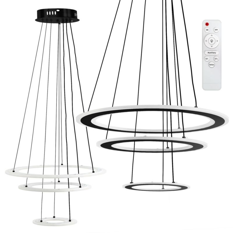 Lampa Sufitowa Wisząca Toolight Led G040-3Cp Czarny 1 Szt