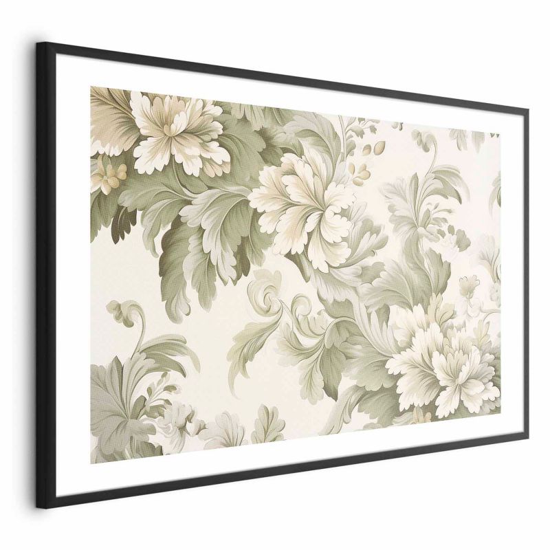 Plakat Artgeist Vintage kwiaty 42x29,7 cm z ramą czarną z marginesem 1 szt