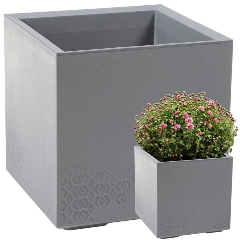 Doniczka Lamela KARO donica kwietnik 40x40x40cm imitacja betonu szara 1 szt.