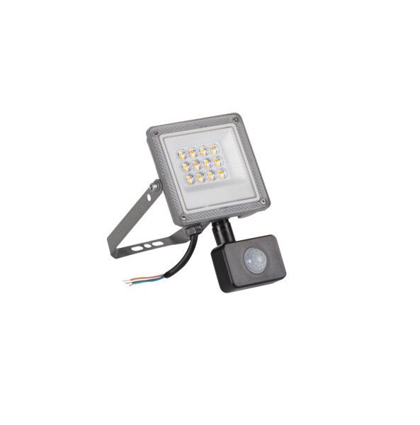 Naświetlacz LED z czujnikiem ruchu Kanlux szary LED 10W 3000/4000/6500K 860/1080/970lm IP44 wym: 19,1 x 12 x 5,2 cm - 1 szt.