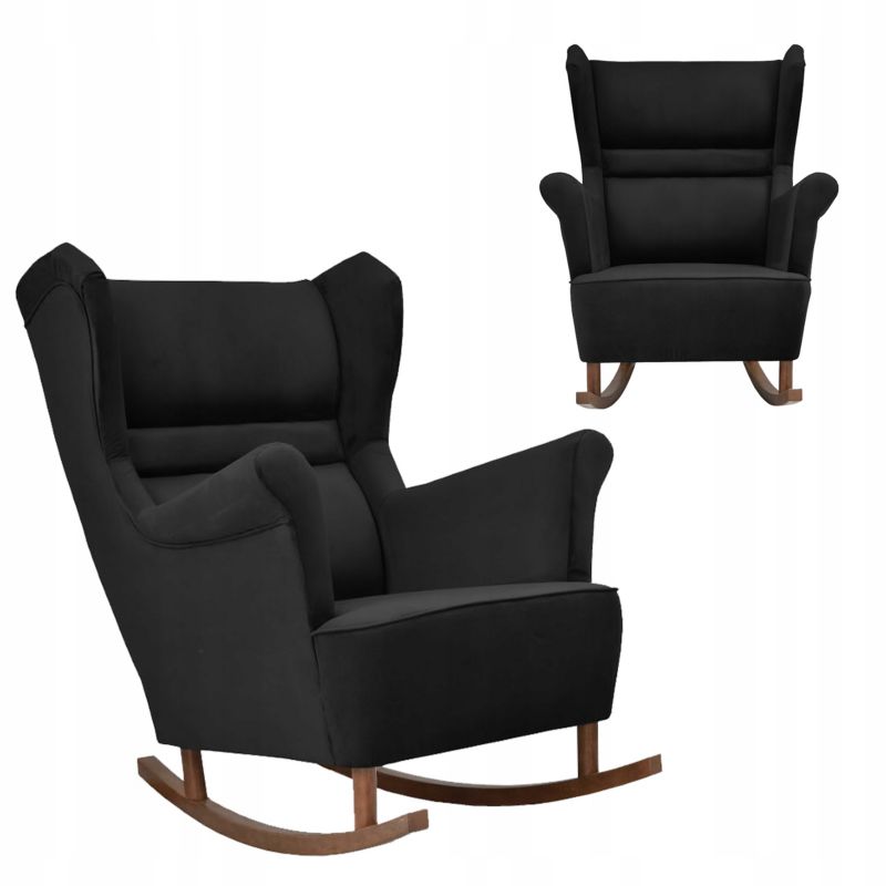 Fotel uszak do salonu bujany Family Meble Zoja czarny 1szt