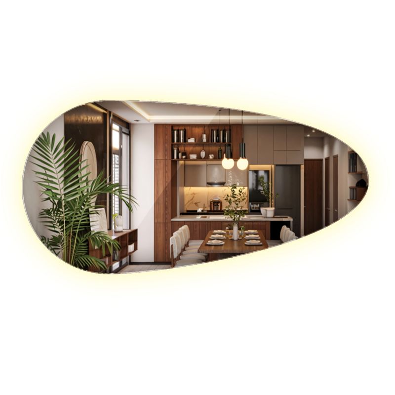 Lustro Łezka LED ArtPrintCave 50 x 100 cm Wysokie Z Neutralnym Oświetleniem Szlifowane Bez Ramy 1 szt.