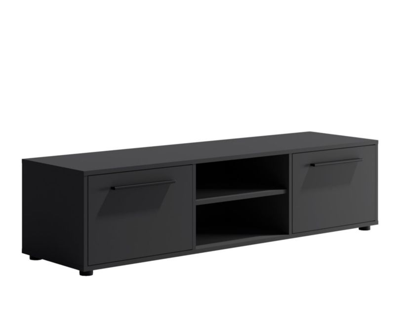 Szafka rtv dwudrzwiowa Bettso Maxivo nowoczesna do salonu czarny 1szt.