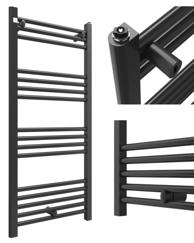 Grzejnik Łazienkowy Granitan Puerto 50/110cm Czarny Kaloryfer Drabinkowy 1kpl.