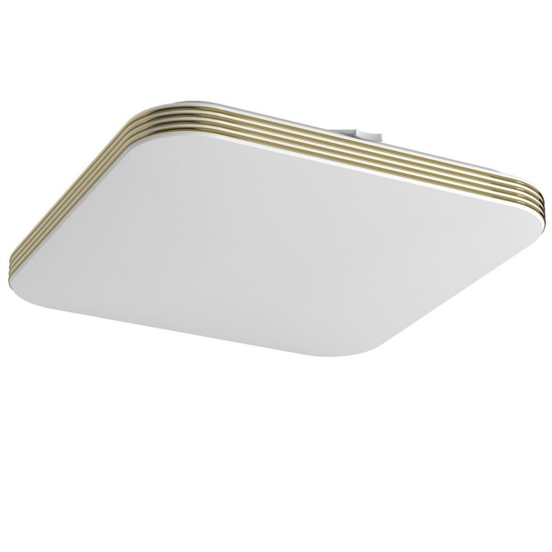 Plafon sufitowy nowoczesny Eko-Light Dabar biało-złoty LED 17W 4000K 1530lm IP44 wym: 6 x 33 x 33 cm tworzywo sztuczne - 1 szt.