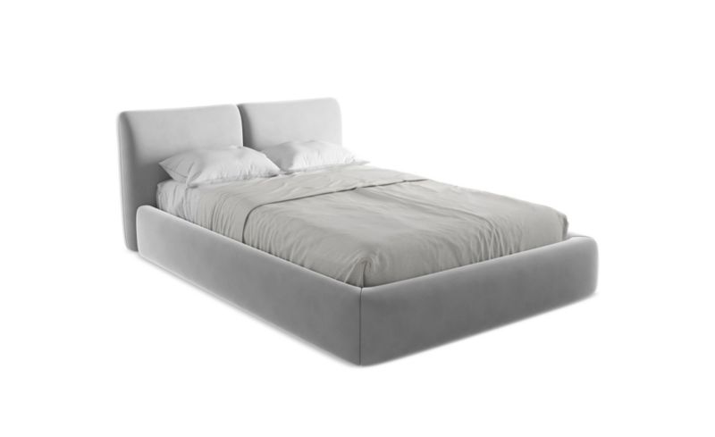 Łóżko LaMiaSofa Hoku z weluru 140x200 stalowy 1 szt.