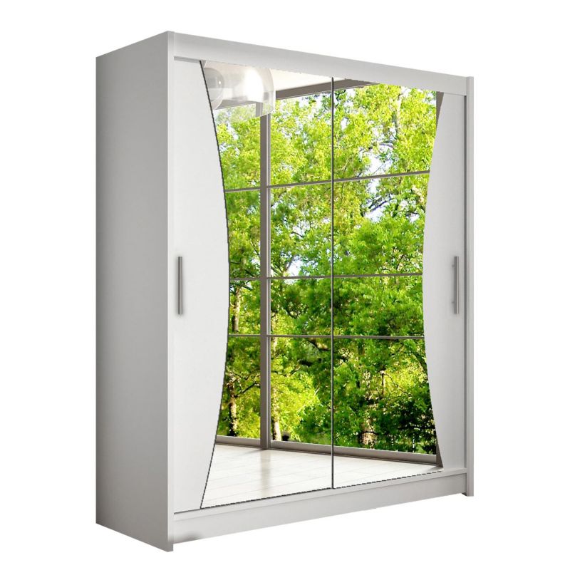 Szafa MIRJAN 24 z drzwiami przesuwnymi Presto IX biały/lustro 1 szt.