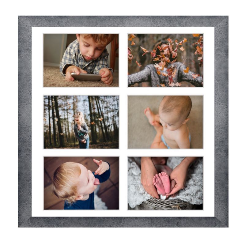 Ramka na 6 zdjęć Hekla 40x40x6 MDF galeria beton 1szt.